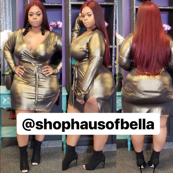 Dresses & Skirts - SALE‼️Plus Size Metallic Gold Dress